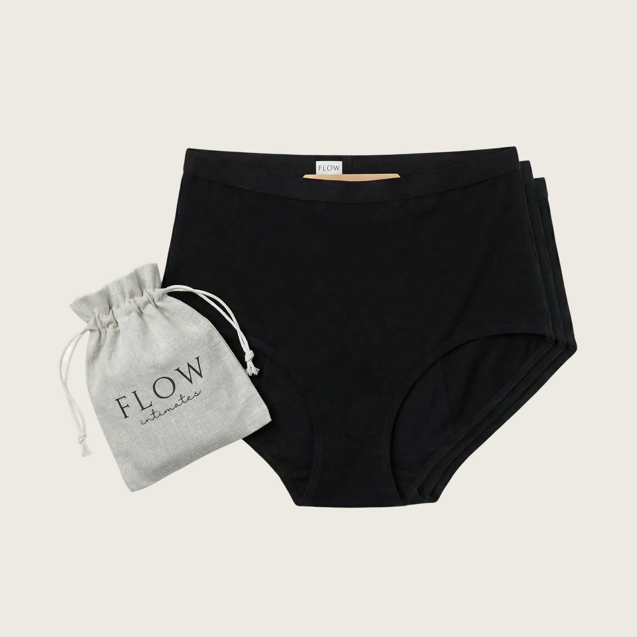 3 Pack - Organic Bamboo High Waisted Pocket Brief + Heat Pack