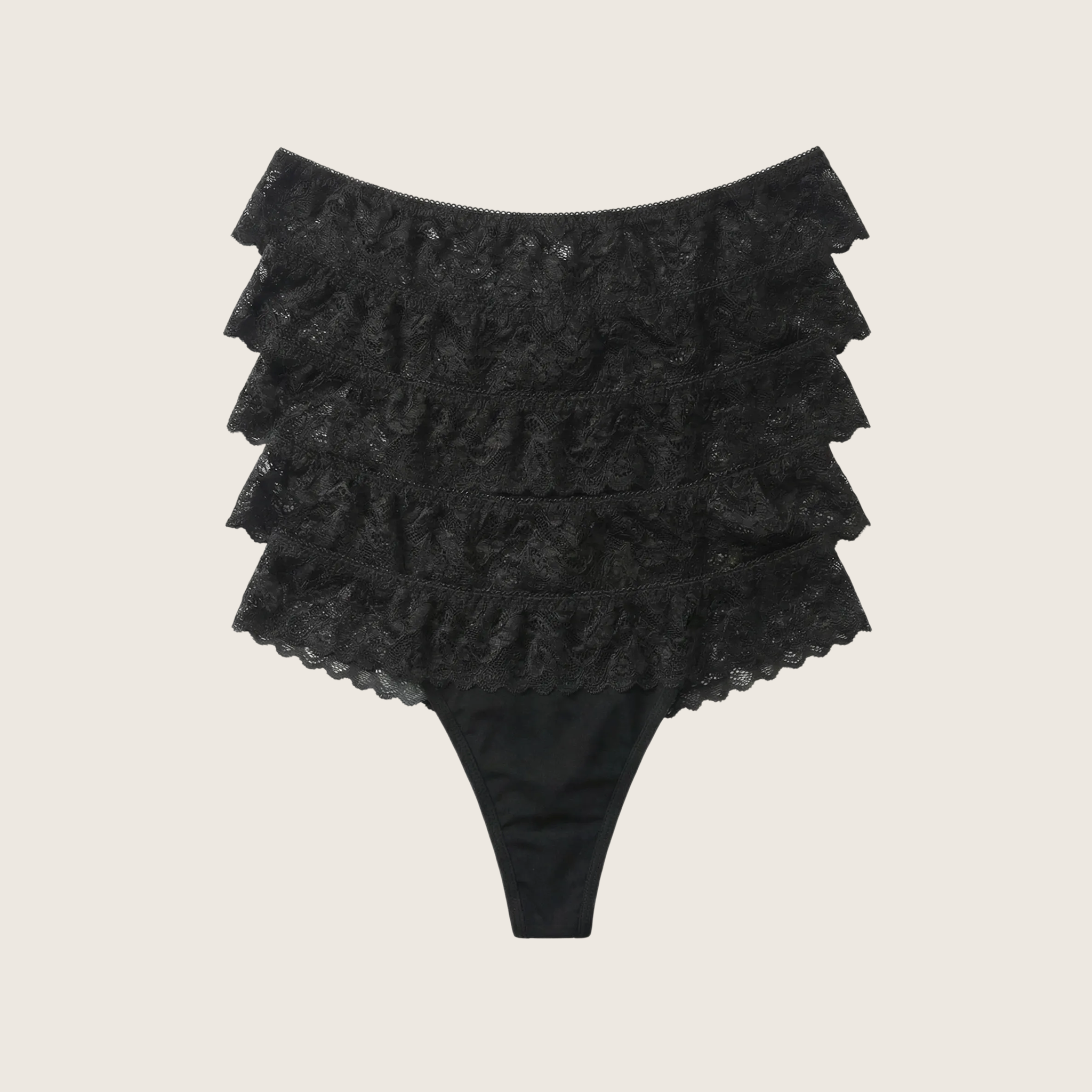 5 Pack - Organic Bamboo Leakproof Lace Thong