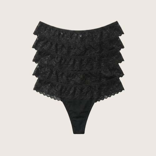 5 Pack - Organic Bamboo Leakproof Lace Thong
