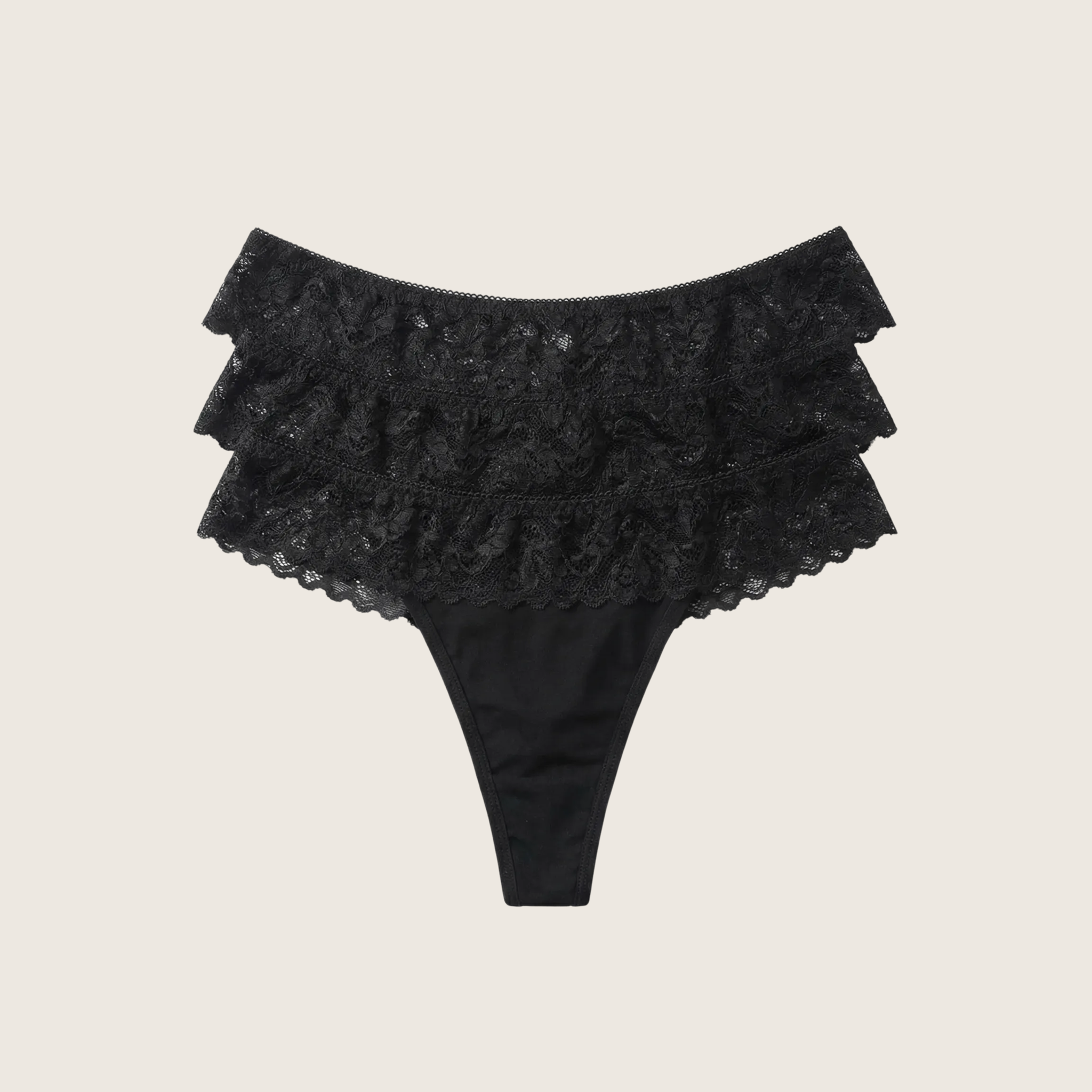 3 Pack - Organic Bamboo Leakproof Lace Thong