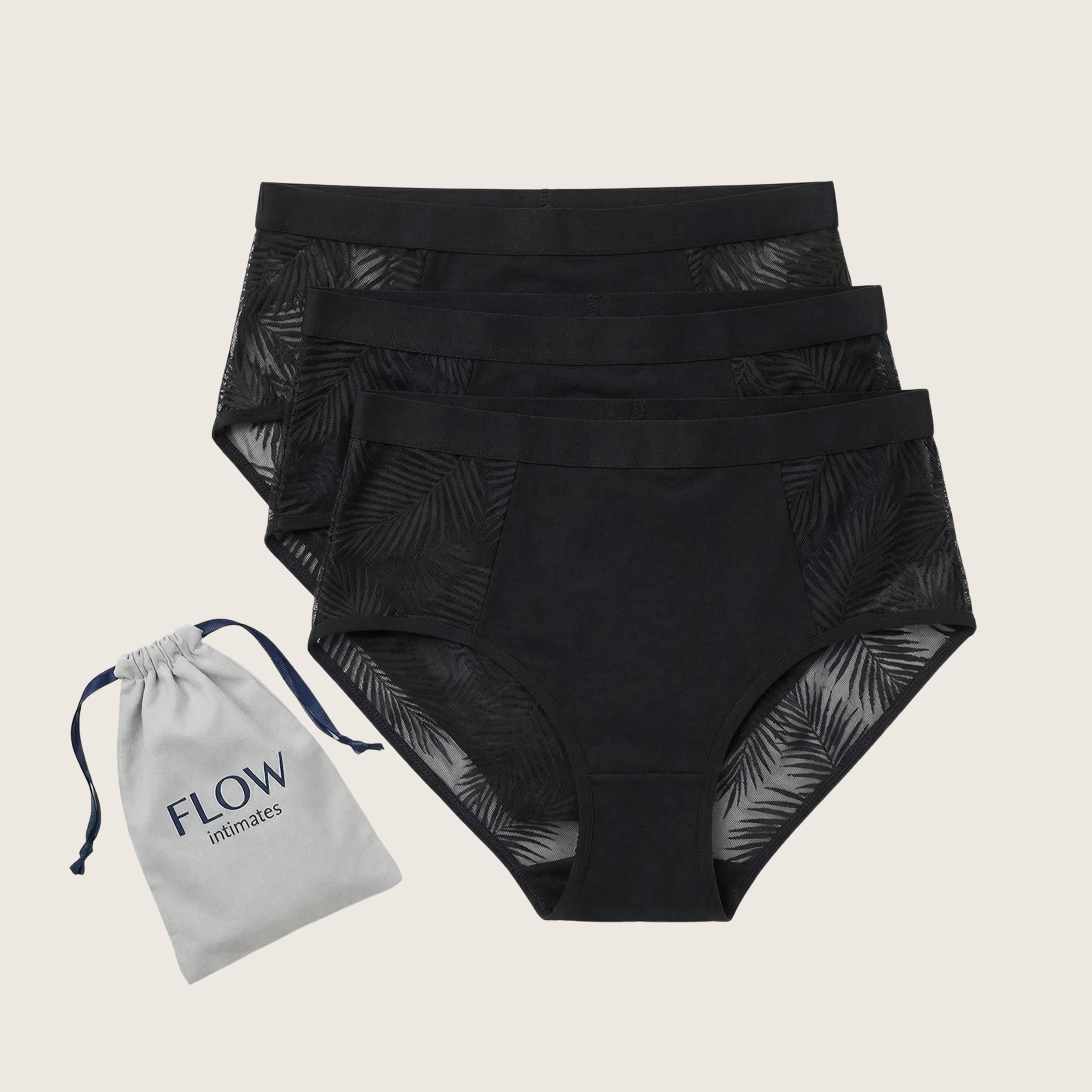 3 Pack - Fern Lace High Waisted Pocket Brief + Heat Pack